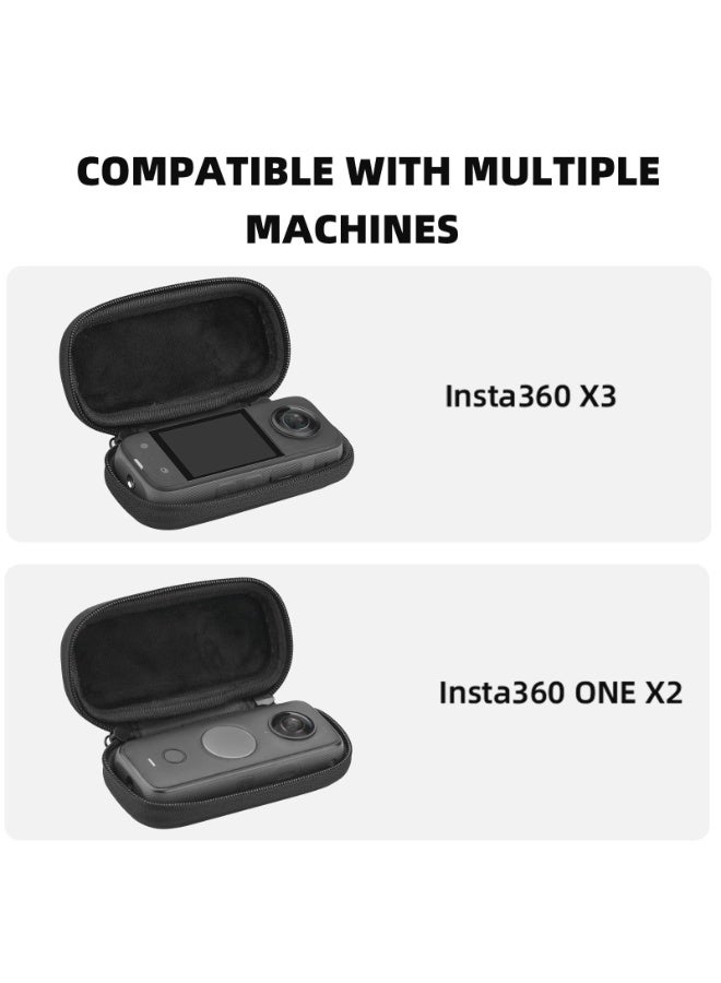 أوشيما حمل حالة لـ Insta360 X3, PU الصلبة قشرة تخزين حقيبة عدسة الغطاء الوقائي, حالة السفر مع حزام المعصم لـ Insta360 واحد X X2 X3 ملحقات الكاميرا, ملحقات الكاميرا - Image 3